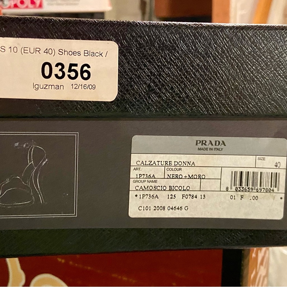 New in Box Genuine Prada Black/Brown Suede Heels. Women’s 10M, 40 European - Picture 11 of 11